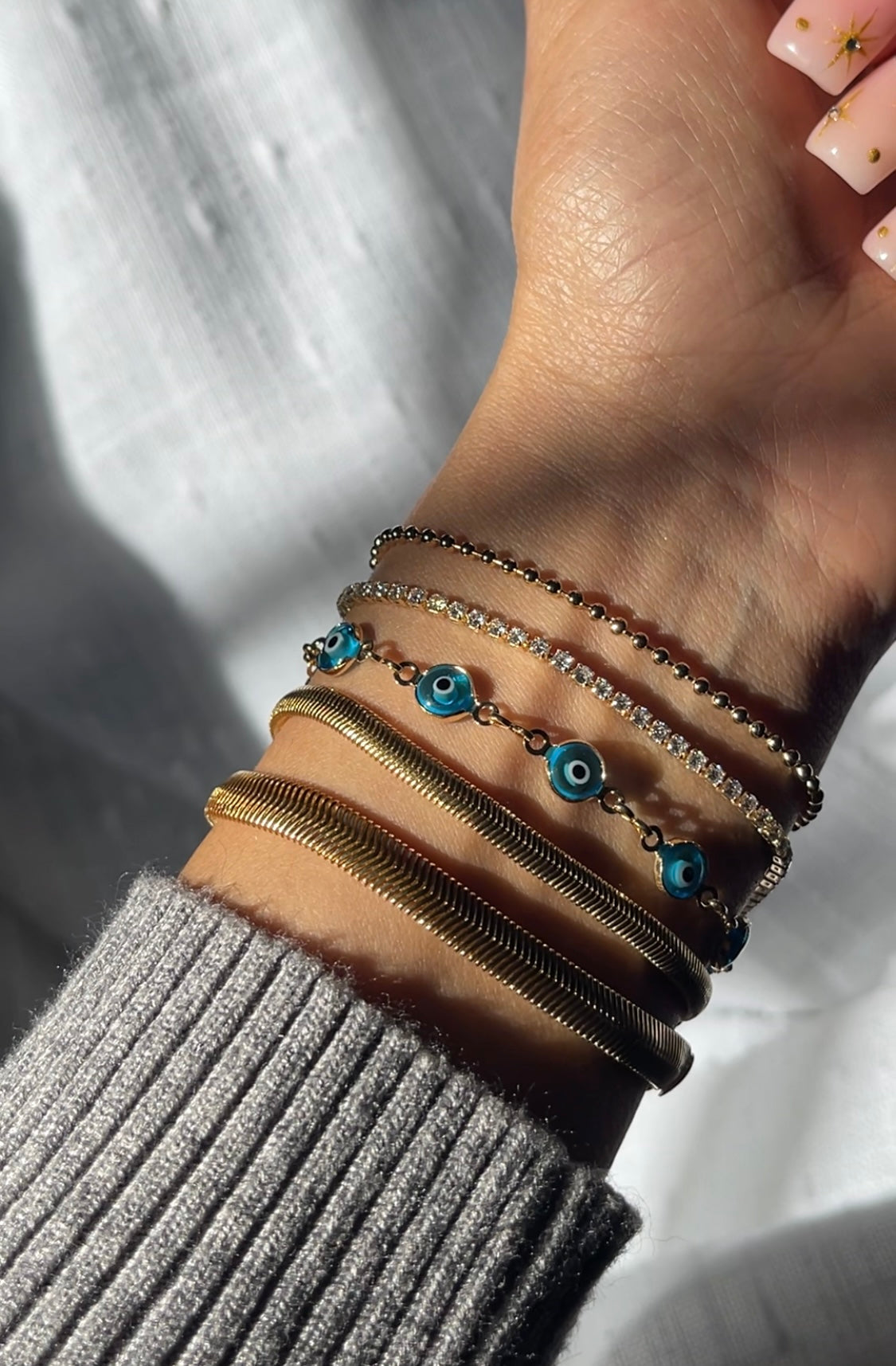 Light Blue Evil Eye Bracelet