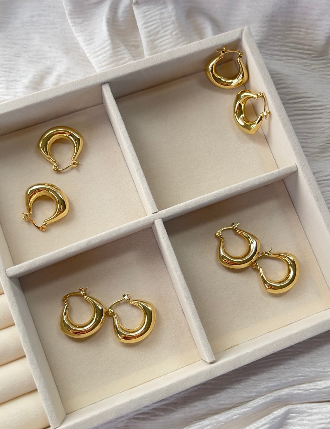 Gypsy Hoop Earrings in Solid Gold - Chunky Gold Hoops