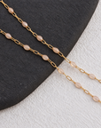 Beige Enamel PaperClip Chain